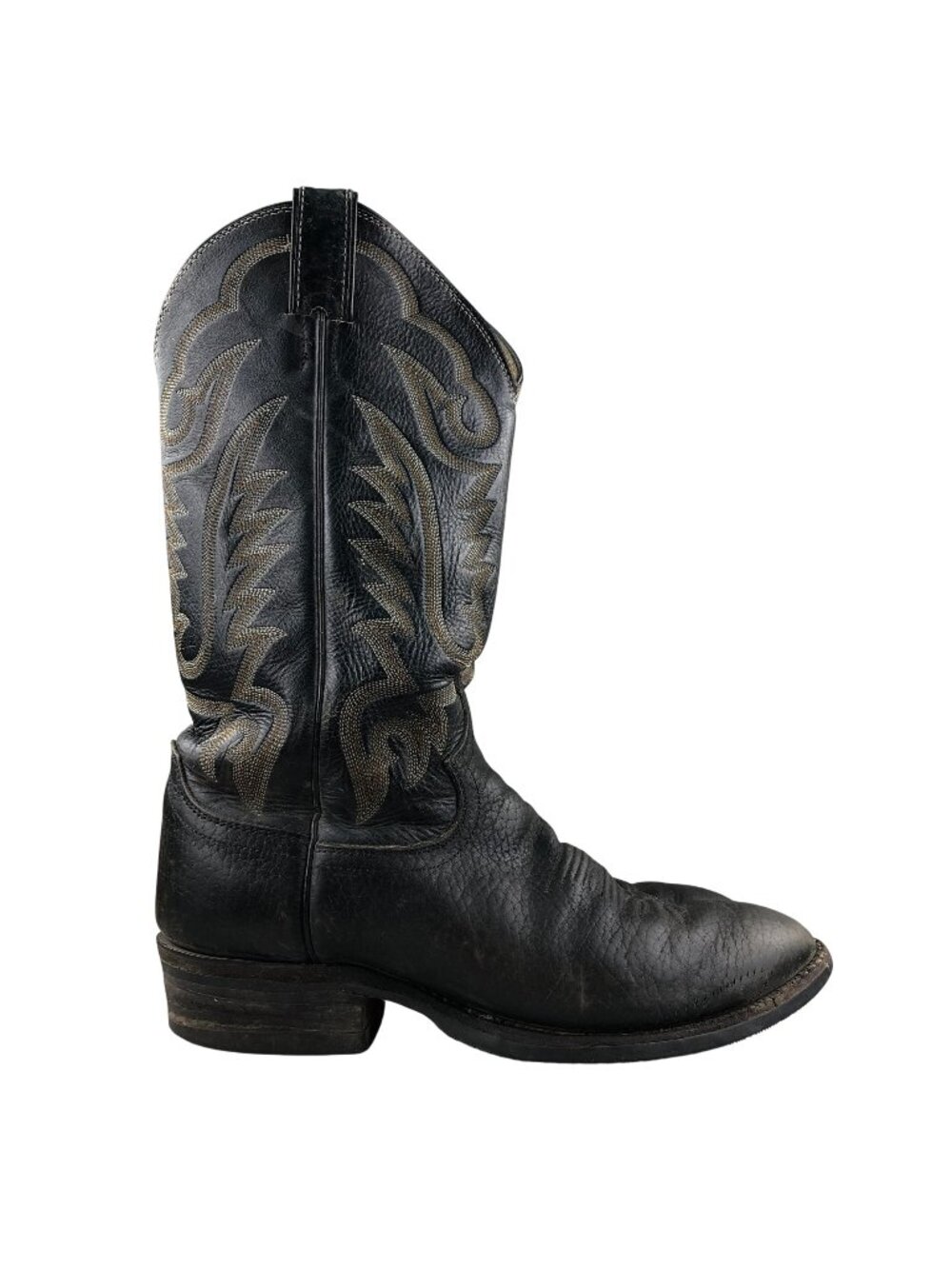 Justin Boots Men's Size 8D Black Leather Western Cowboy Boots USA FAIR 1438